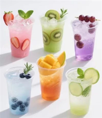 Gobelets PET transparents de qualité supérieure pour boissons froides