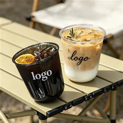 Tasse à café jetable en PET en forme de U-